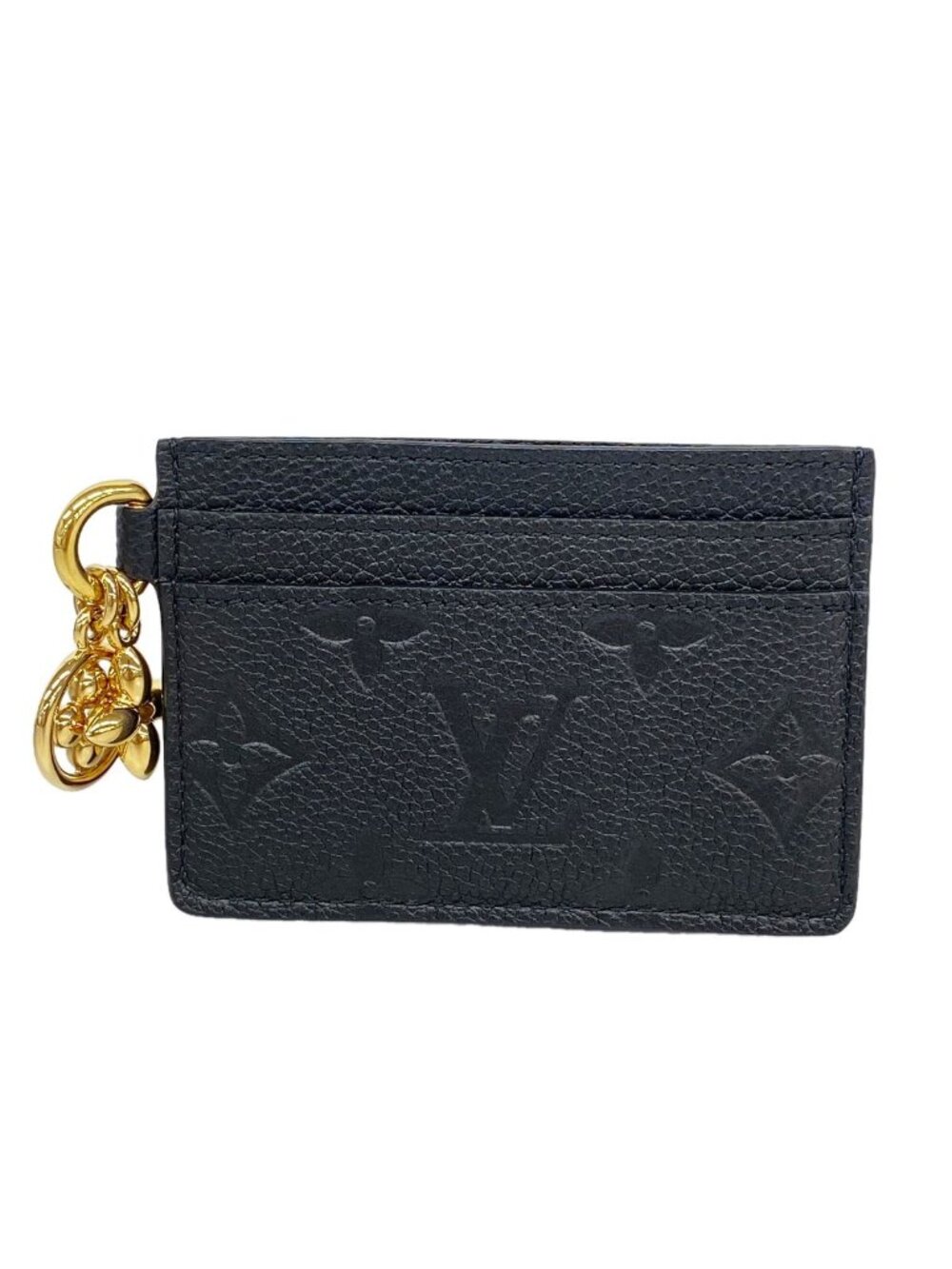 Louis Vuitton Card Case Monogram Empreinte LV Charm Noir